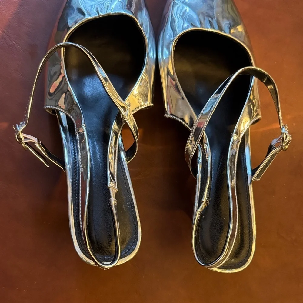 Silver Women's Slingback Heels
